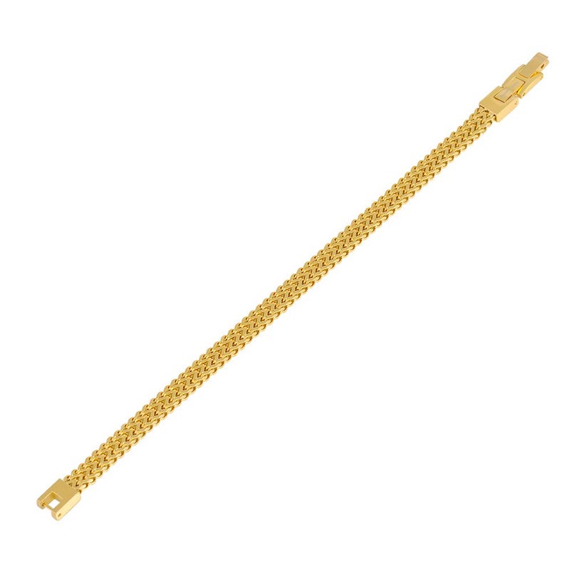 Geoffrey Beene Menâ€™s Stainless Steel Double Franco Chain Gold Bracelet with Extension (Gold, 8.5") - Image 3
